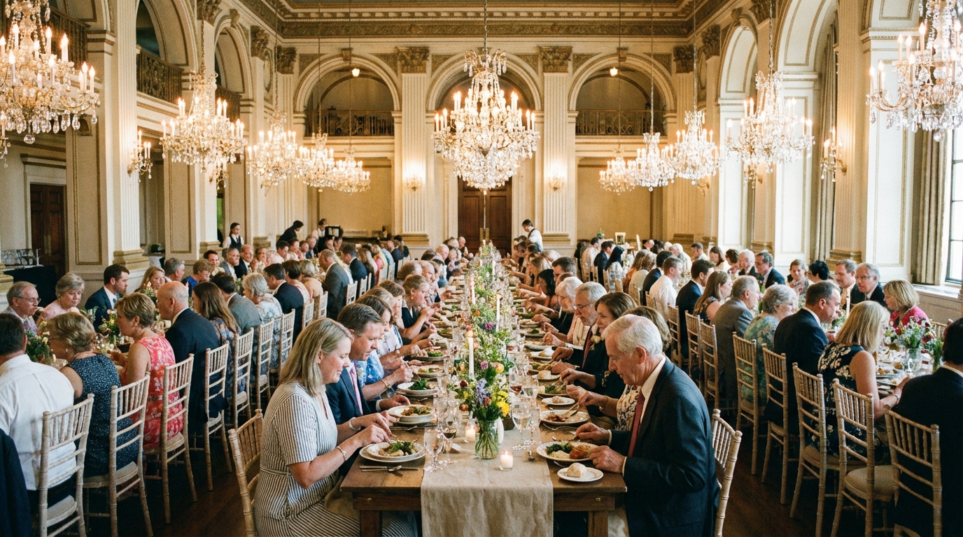 Banquet Style Seating: Full Table Arrangements