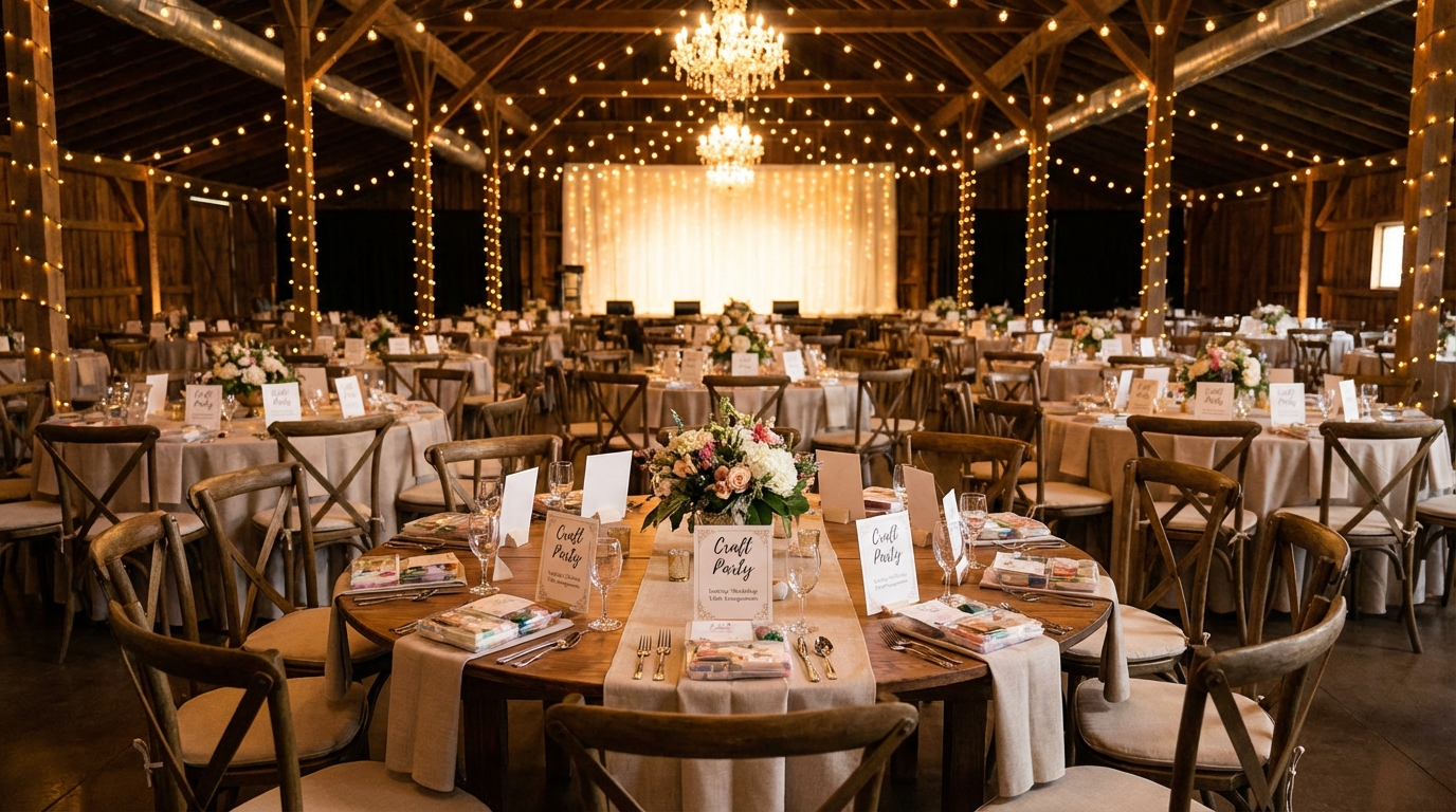 Craft Party Seating: Workshop Table Arrangements