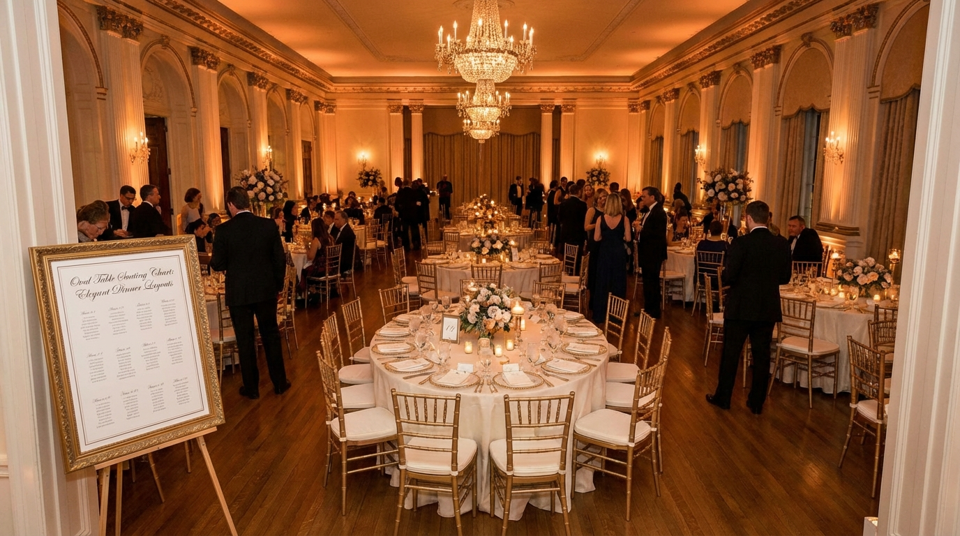 Oval Table Seating Chart: Elegant Dinner Layouts