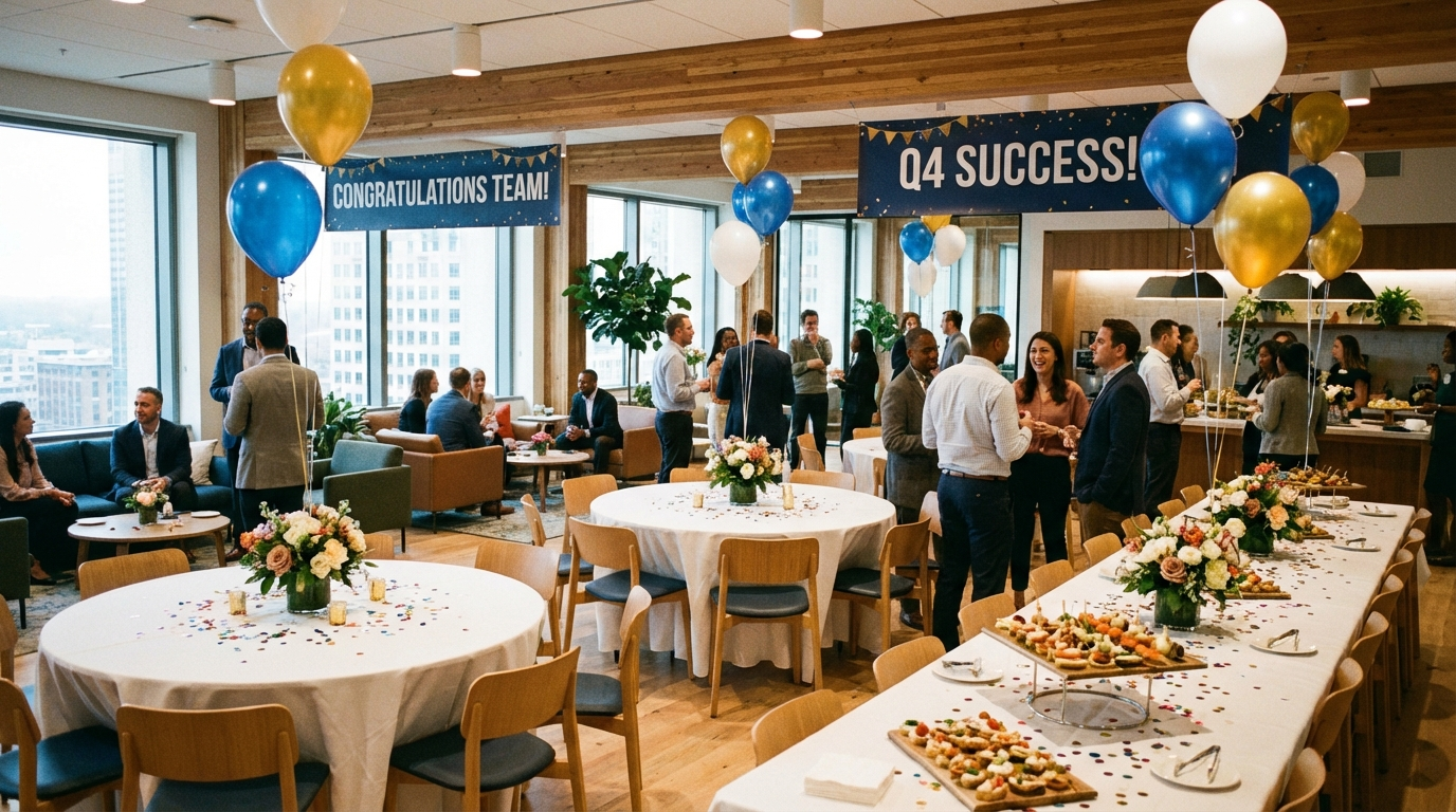 Promotion Celebration Seating: Office Party Layouts